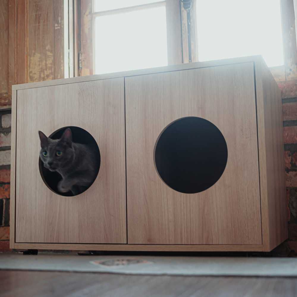 Banheiro Para Gatos Duplo com Caixa de Areias | Queen Cats - Queen Cats -  Móveis Funcionais para Gatos