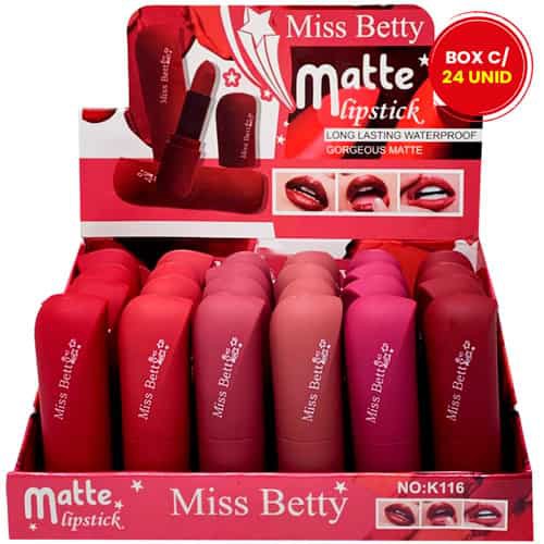 Batom Bastão Matte Lipstick Miss Betty | make venda - Virtual Make