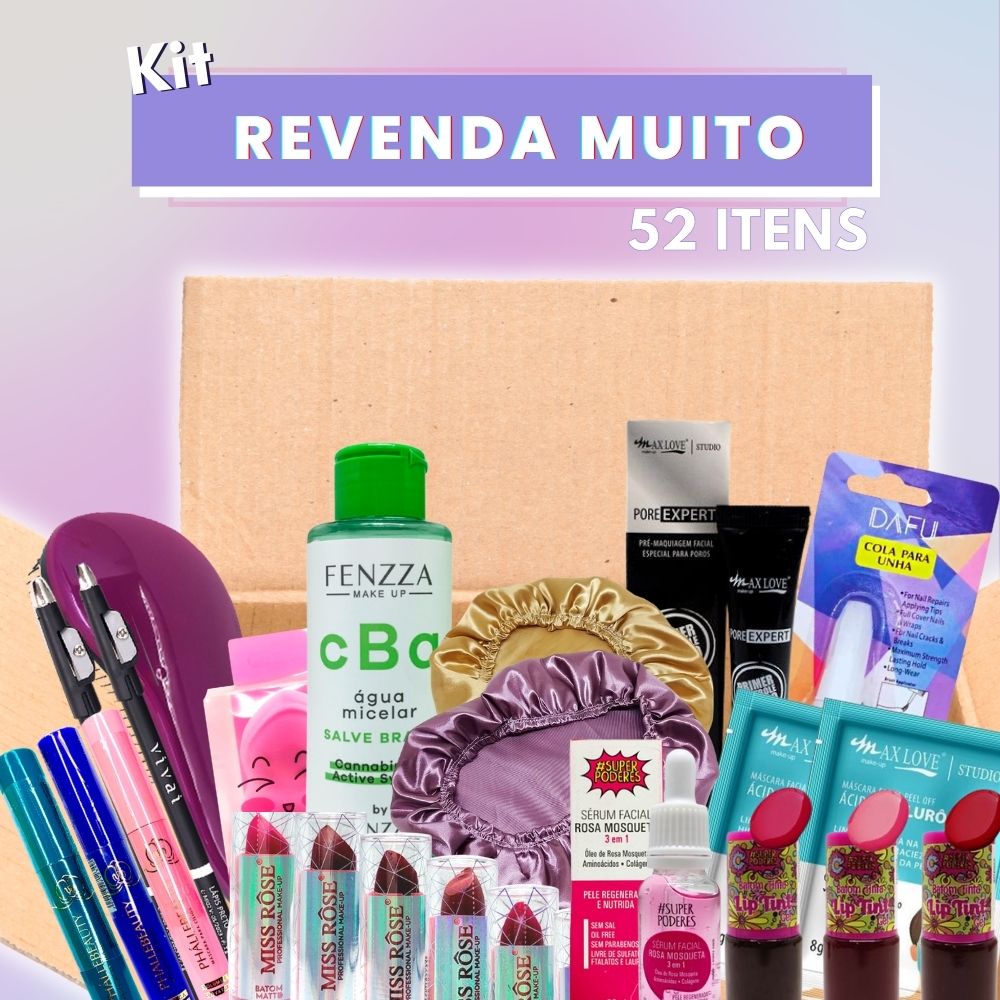 Kit Revenda MUITO (52 Itens) | Atacado Maquiagens - Virtual Make