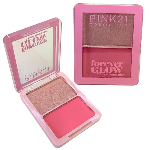 Paleta de Blush e Iluminador Forever Glow Pink 21 | Virtual Make