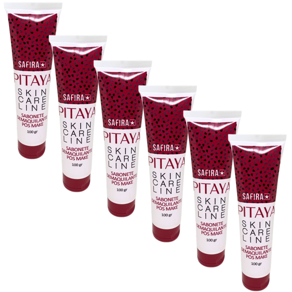 Kit 6 Sabonetes Demaquilantes Safira Safi Pitaya 100g - Virtual