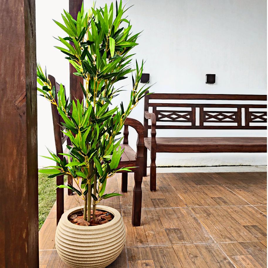 Planta Artificial Bambu Decoração Sala Folhagem Sem Vaso - M1 Atacado
