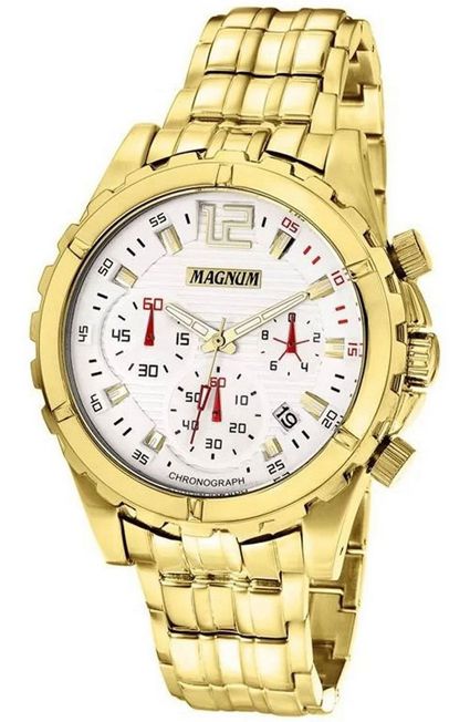 Relógio Magnum Masculino Ref: Ma35244u Cronógrafo Dourado Dourado