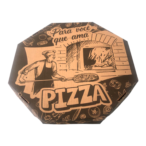 Caixa Parda Impressão Padrão para Pizza 35cm - Nilforty Distribuidora