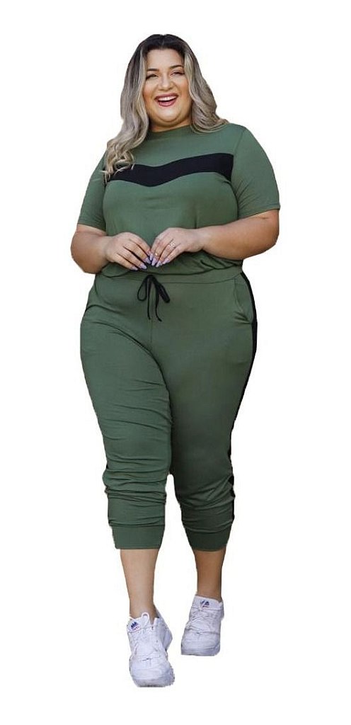 conjunto jogger plus size