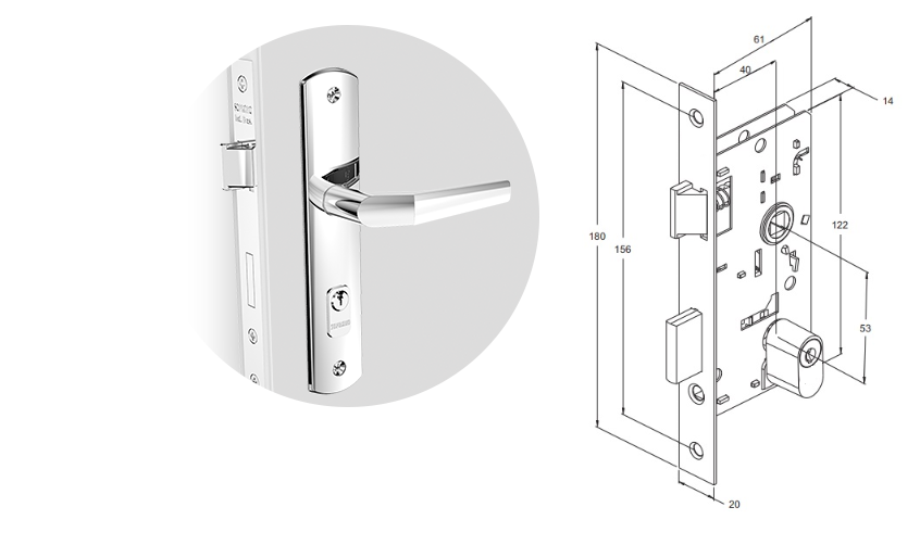 FECHADURA SOPRANO EXTERNA AL.POP LINE 71101 - Guaxucabos