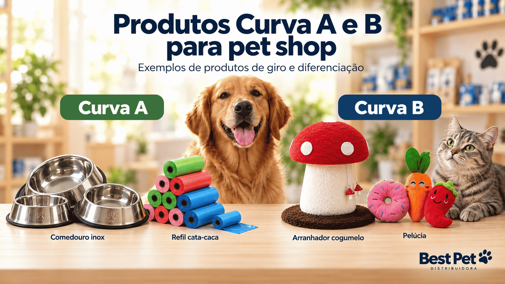 Exemplos de Curva A e B de uma Pet Shop