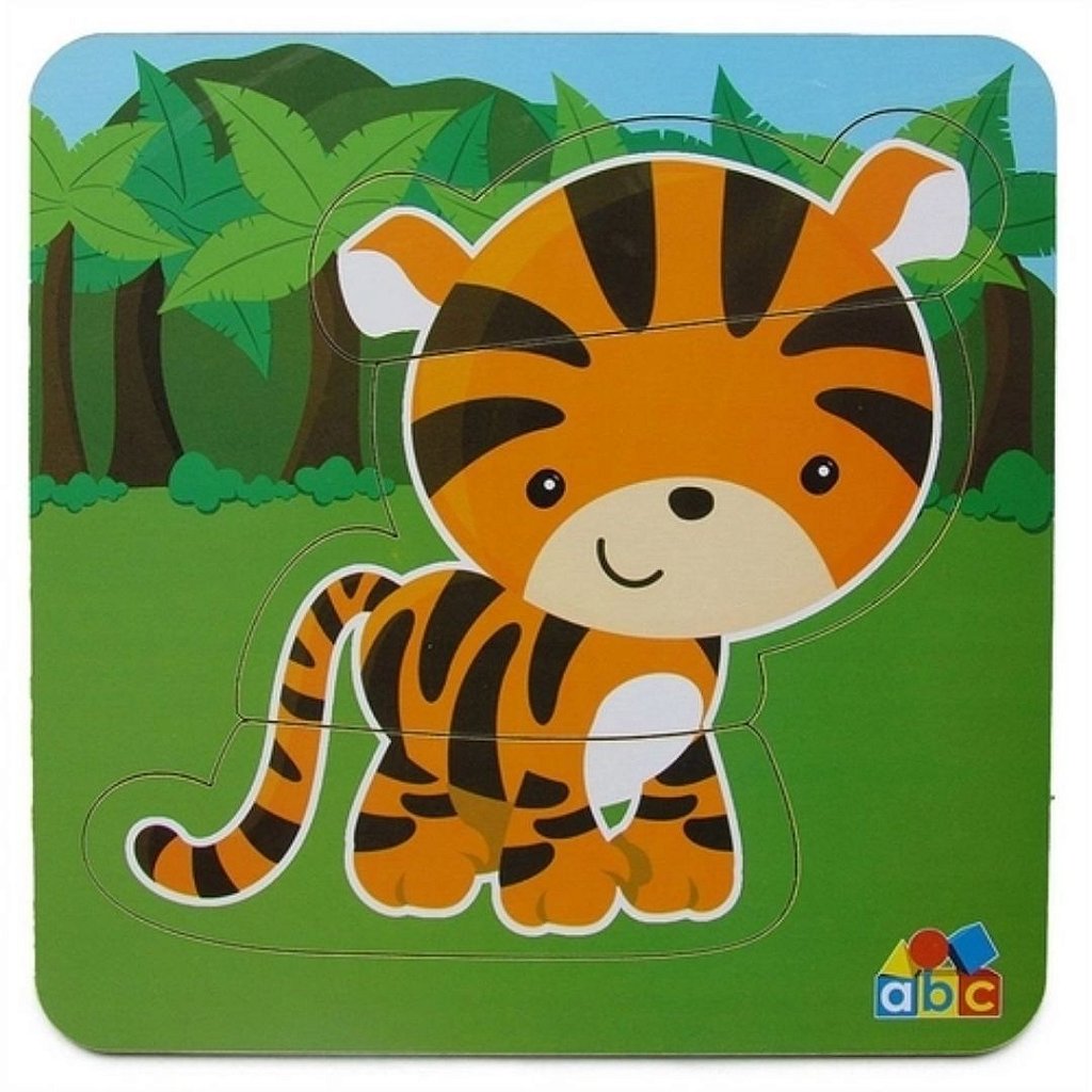 Quebra-Cabeça Progressivo Família Tigre - Jogo Educativo Infantil