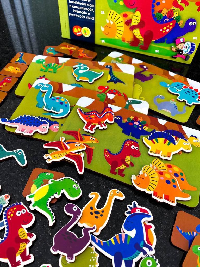 Bingo dos Dinossauros Brinquedo Educativo Bate Bumbo - Tralalá 4 Kids