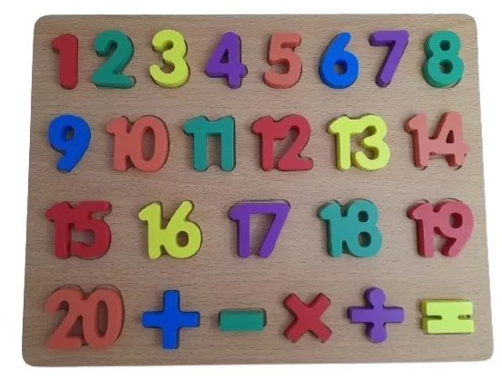 20 Unidades Jogo Tabuleiro Infantil Madeira Matematica
