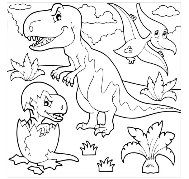 dinossauro para pintar (13) - Educarolando - Aprender brincando