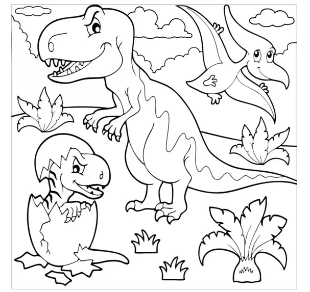 dinossauro para pintar (11) - Educarolando - Aprender brincando