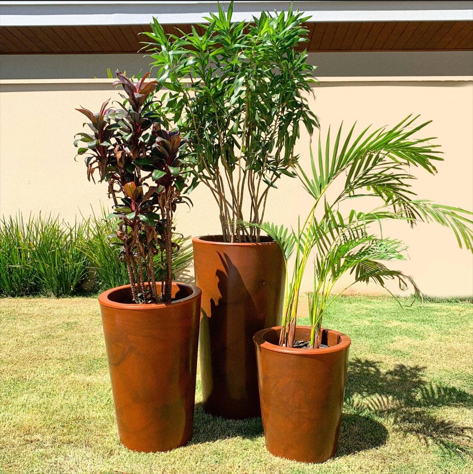 Kit 3 Vasos de Plantas Grandes para Decoração Sala e Jardim - Verde ...