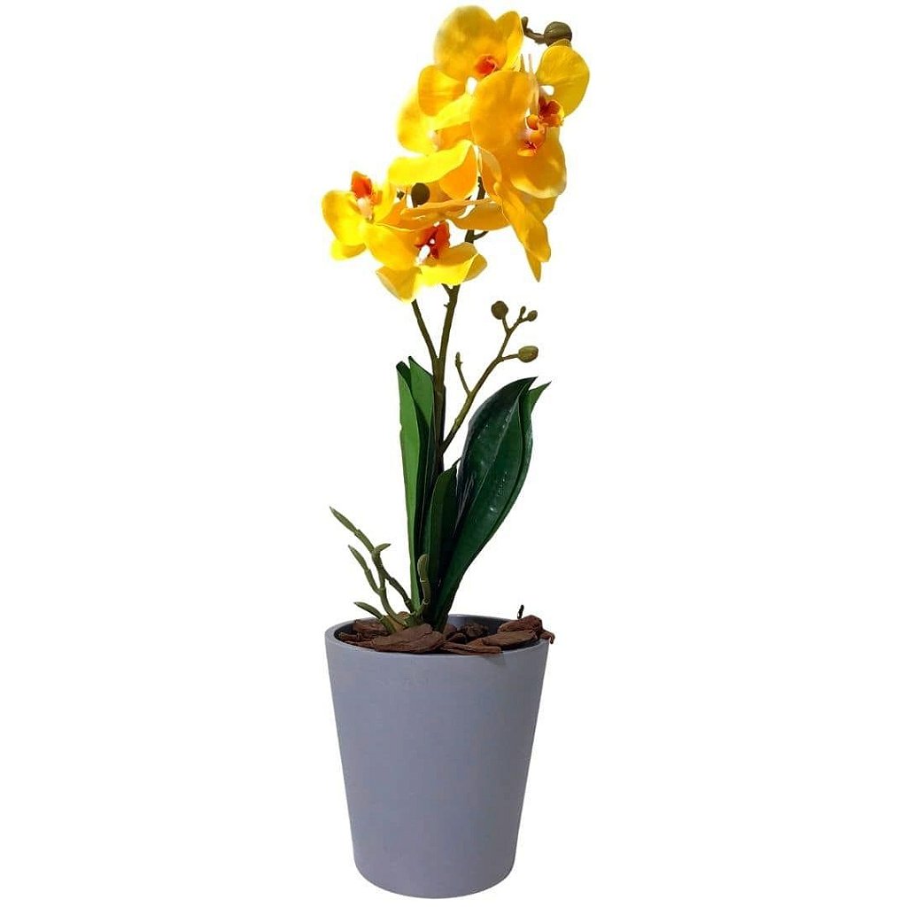 Kit Vaso Cachepot Com Haste De Orquídea Artificial 4 Cores - Verde Garden -  Tudo para seu Paisagismo