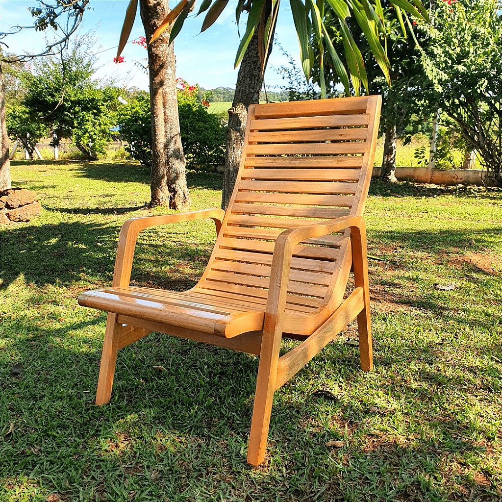 Cadeira de Descanso em Madeira Maciça para Jardim e Varanda - Verde Garden  - Tudo para seu Paisagismo