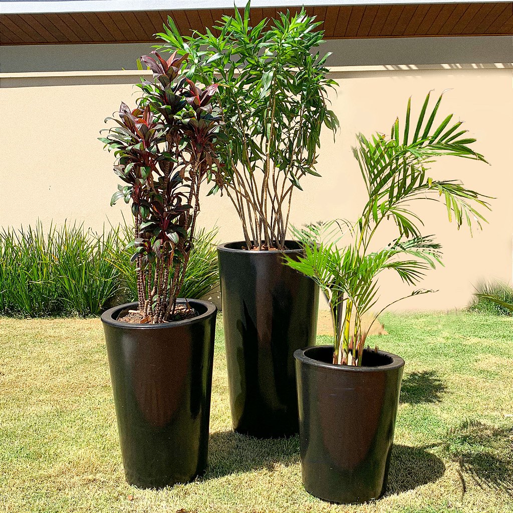 Vaso Alto de Polietileno Decoração de Jardim e Área Interna - Verde Garden  - Tudo para seu Paisagismo