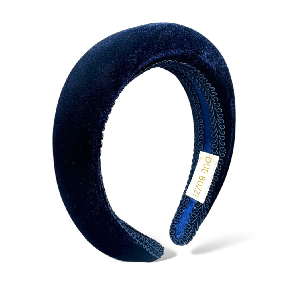 Tiara azul de veludo | Tiara acolchoada | Due Buzzi - Due Buzzi
