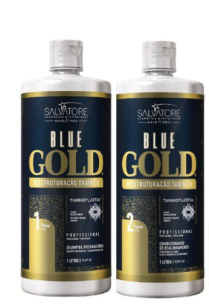 Salvatore Escova Progressiva Blue Gold (2x1 litro) - Aksa Cosmeticos