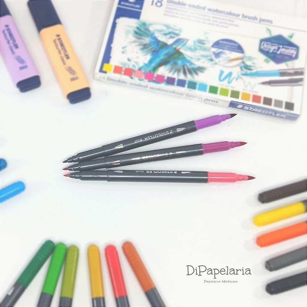 Staedtler Marsgraphic Duo Double-Ended Watercolor Brush Markers Set of 18