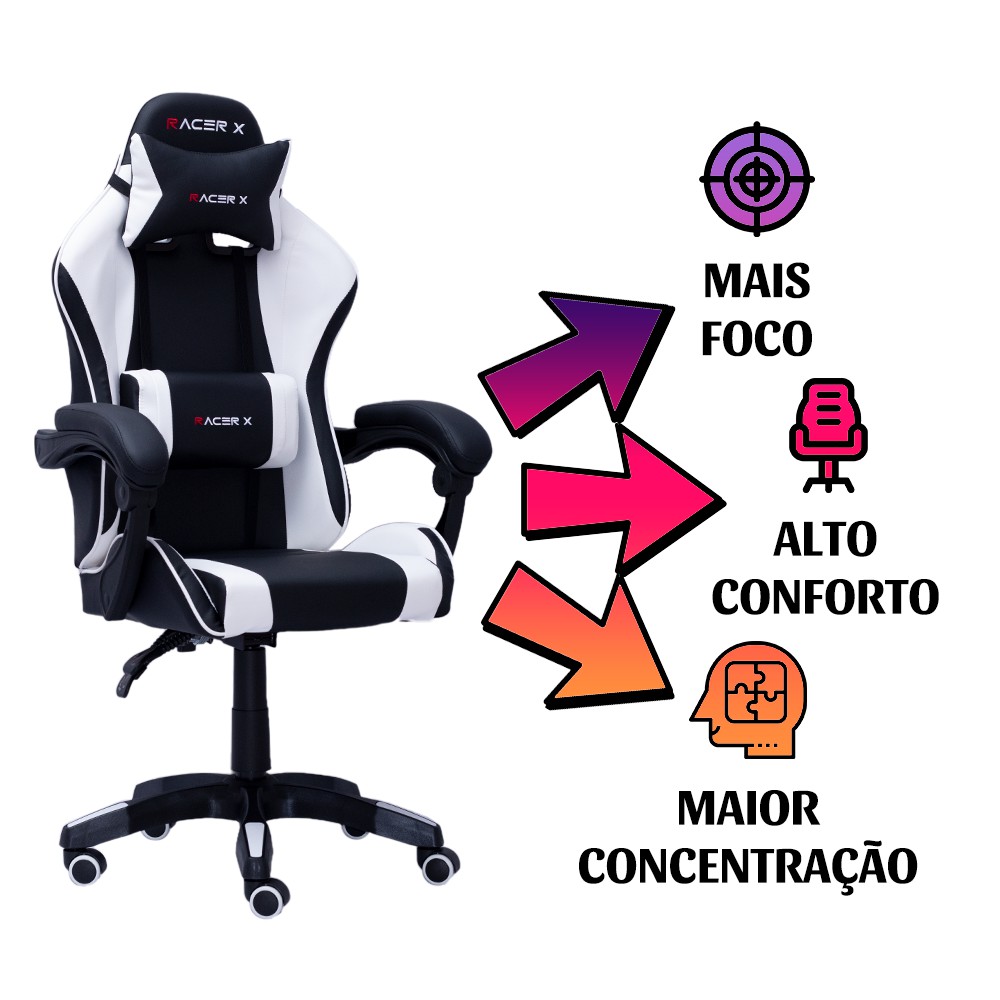 Cadeira Gamer Racer X Comfort Branca - Racer X Brasil