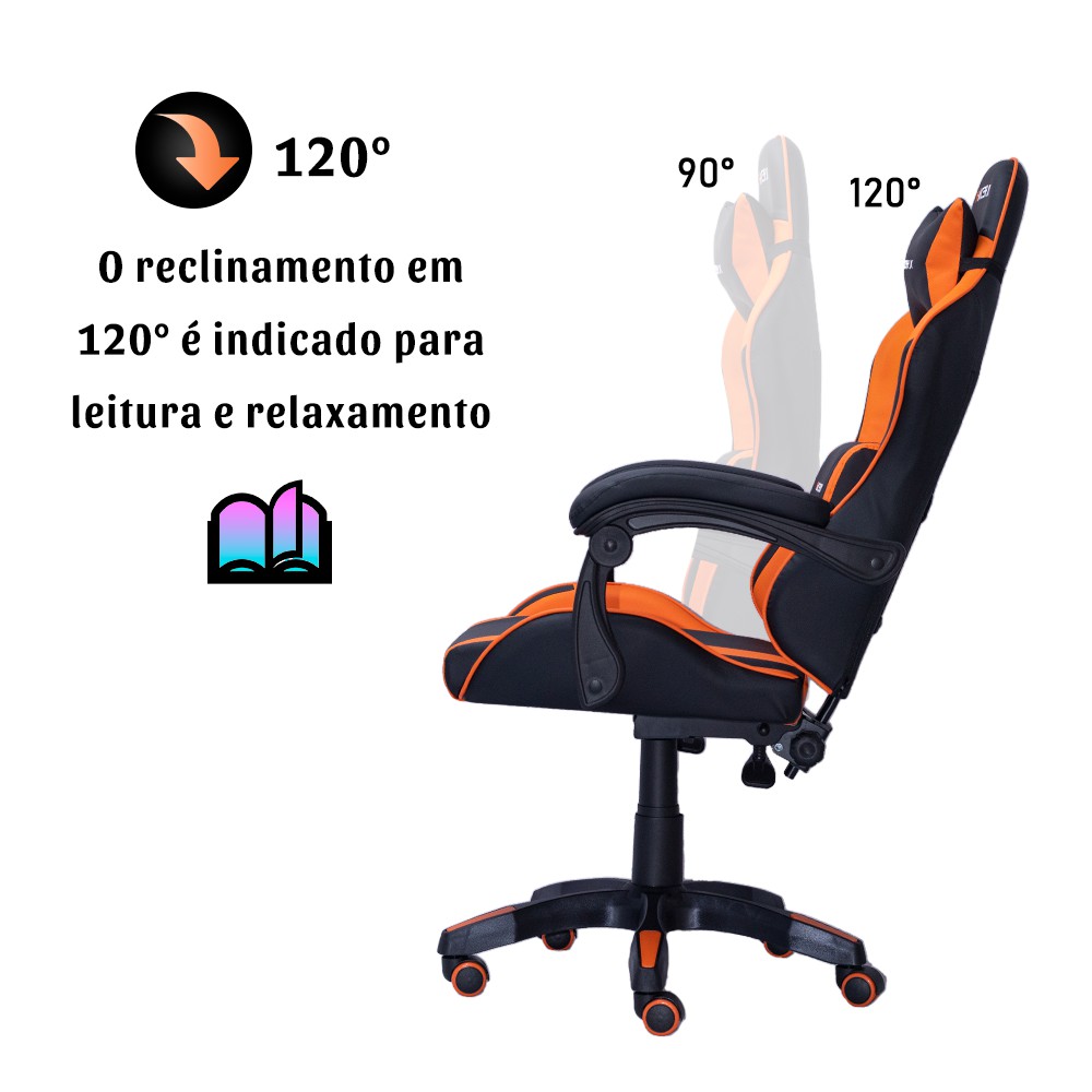 Cadeira Gamer Racer X Comfort Laranja - Racer X Brasil