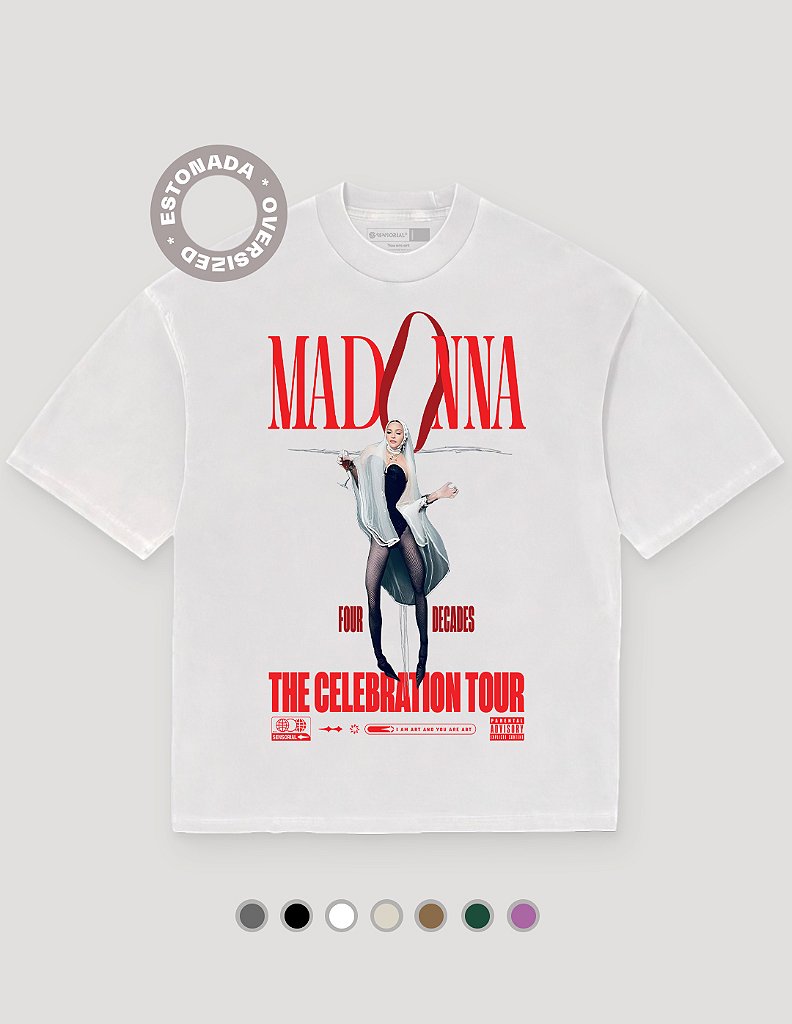 Camiseta Oversized Heavy Madonna The Celebration Four Decades