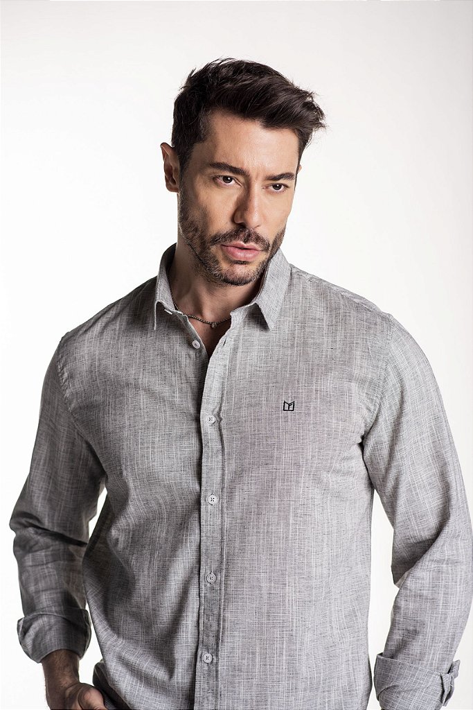 camisa manga longa de linho