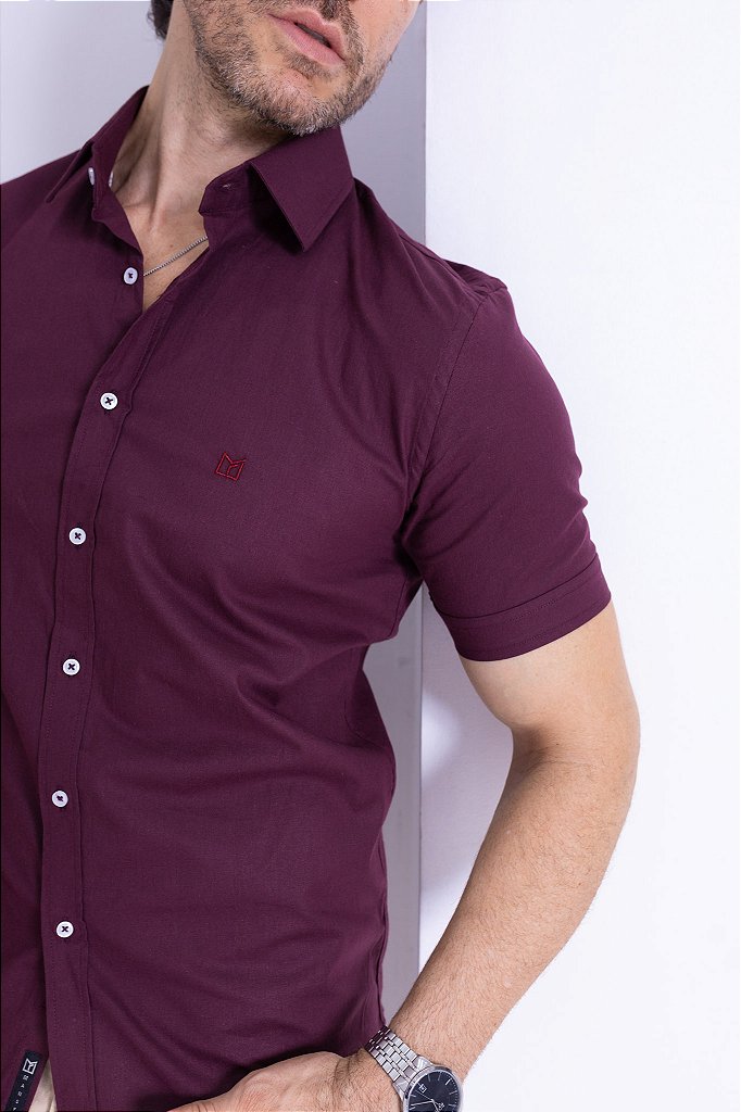 Camisa slim hot sale vinho