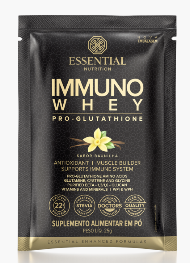 essential pro glutathione MONODOSE IMUNO WHEY PRO-GLUTATHIONE (BAUNILHA) 25 GR - ESSENTIAL NUTRITION