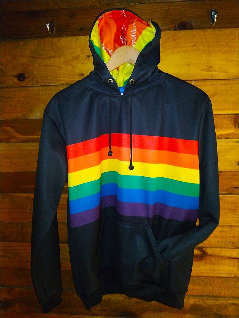 rainbow color moletom com capuz