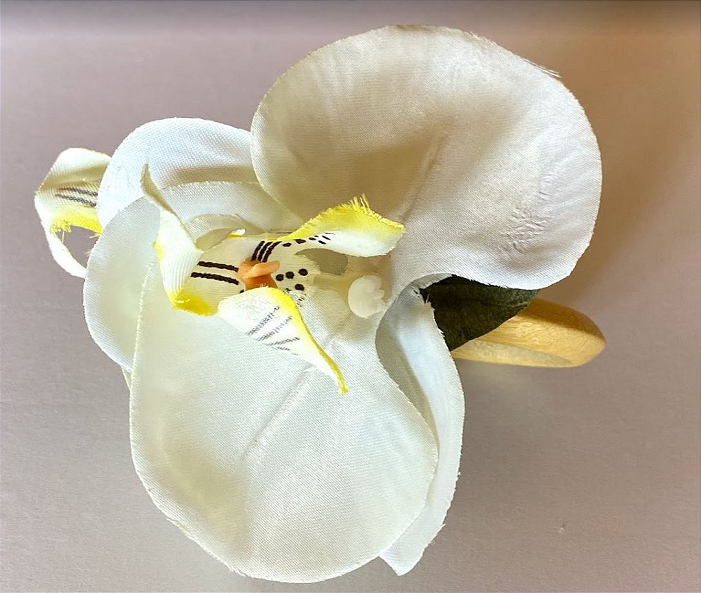 Porta-Guardanapo Orquídea Branca com Amarelo - Casa Mosche