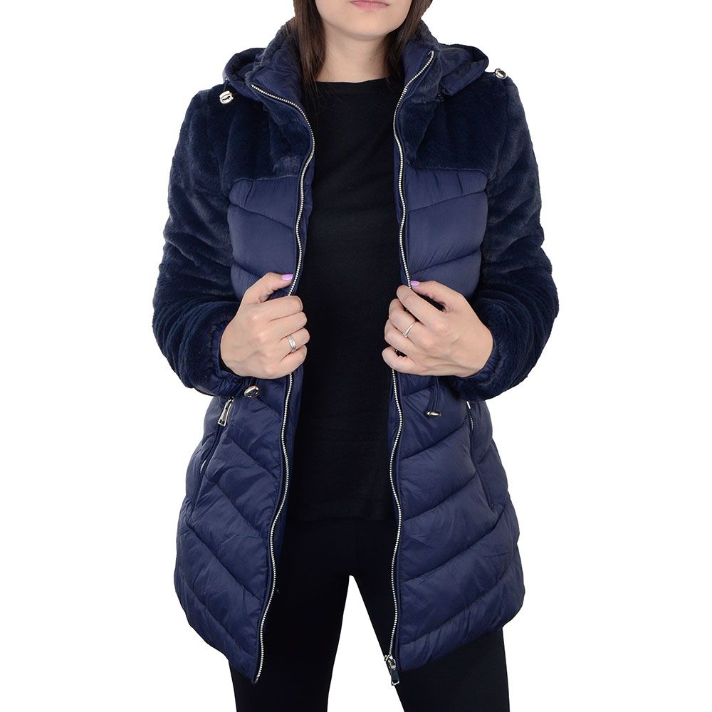 Nylon Parka Feminina Facinelli Facinelli Casaco Feminino Azul