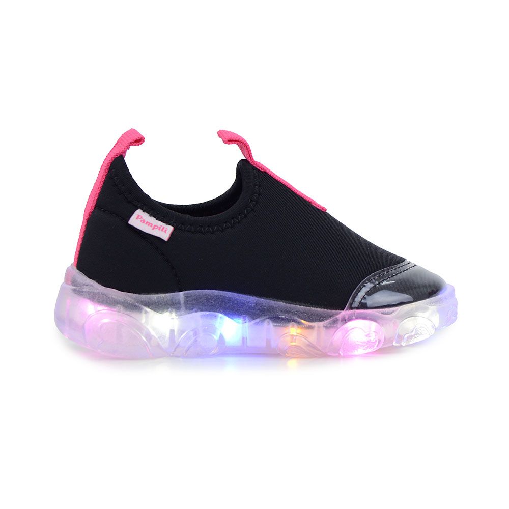 Led Infantil Feminino Pampili TÃªnis Pampili Sneaker Luz Preto