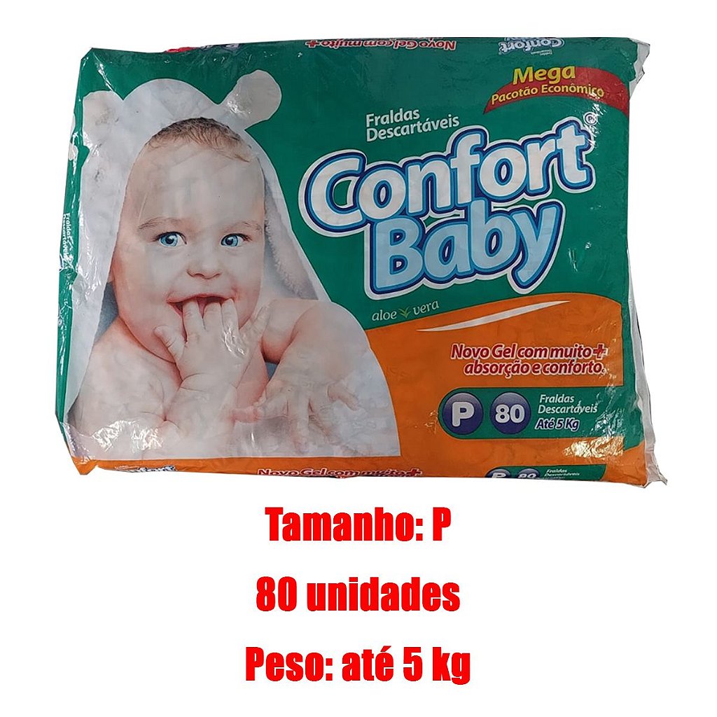Fralda Infantil Confort Baby Pacotão P 80 unidades - Confort - Medical |  Produtos Médicos e Hospitalares