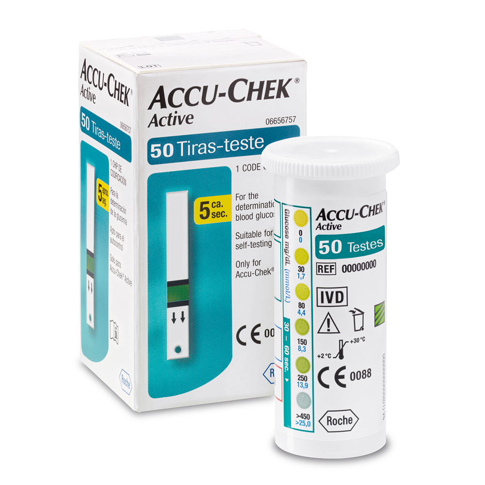 Tiras Reagentes Accu-chek Active (c/50 tiras) - Roche - Medical | Produtos  Médicos e Hospitalares