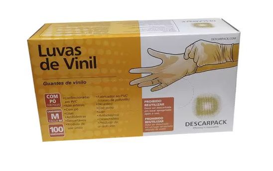 Luva de Procedimento de Vinil não Estéril Tam. M - Descarpack - Medical |  Produtos Médicos e Hospitalares