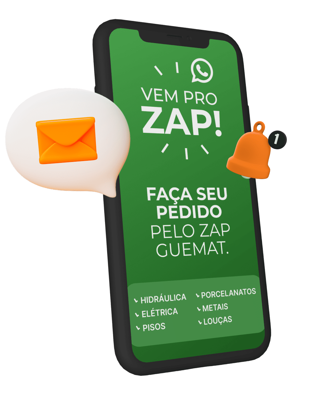 Vem pro ZAP!, faça seu pedido pelo zap Guemat.