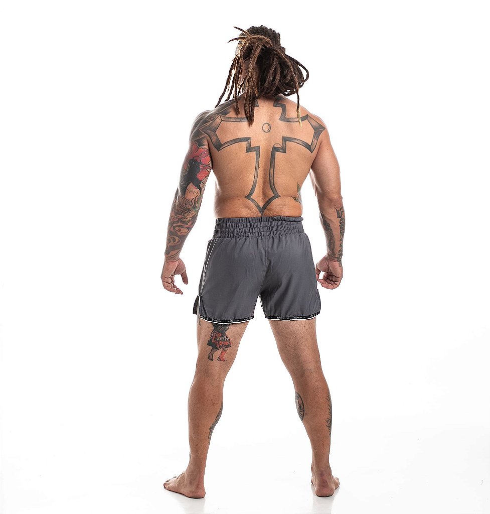 whizlimited PATCH SHORTS　グレー　Mサイズ Shorts de Muay Thai Liso Cinza - Luvas de Boxe, Muay Thai, MMA
