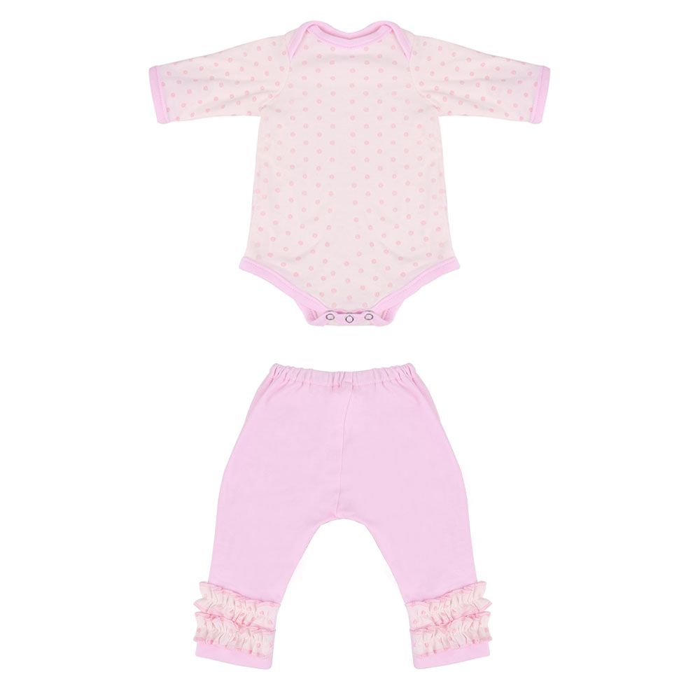 Roupa Para Boneca Bebe Reborn Coelho Com Bolinha Rosa - Shiny Toys