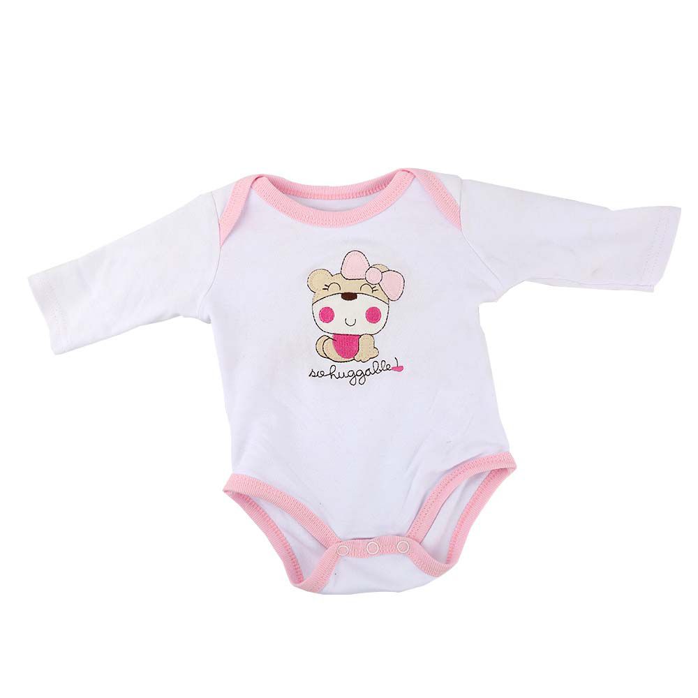 Roupa Para Boneca Bebê Reborn Com Touca Urso Rosa - Shiny Toys