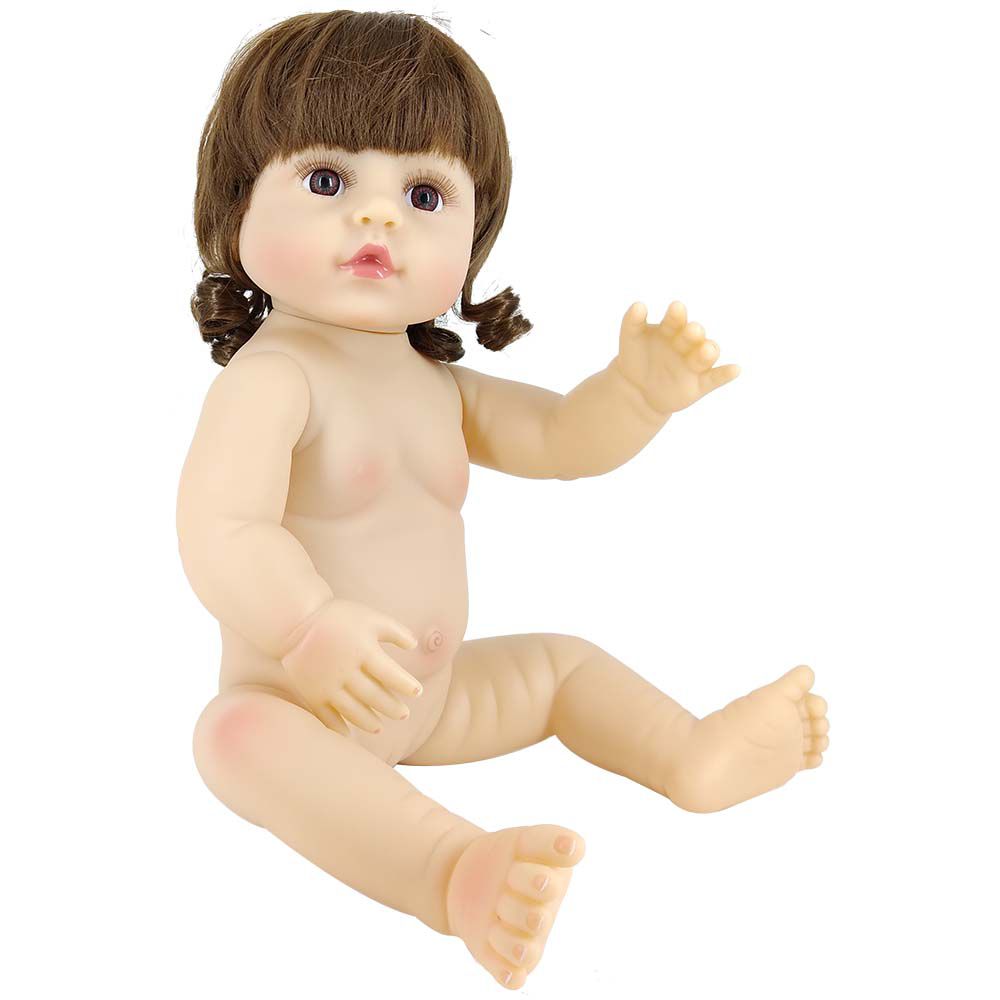 Boneca Bebê Reborn Laura Baby Nina 100% vinil - Shiny Toys