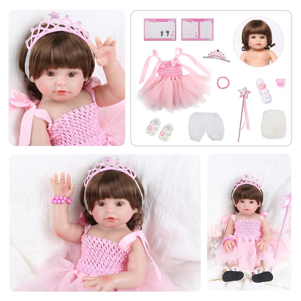 Bebe Reborn Laura Baby Gabriela Gatinha Corpo 100% Vinil - TRENDS  Brinquedos