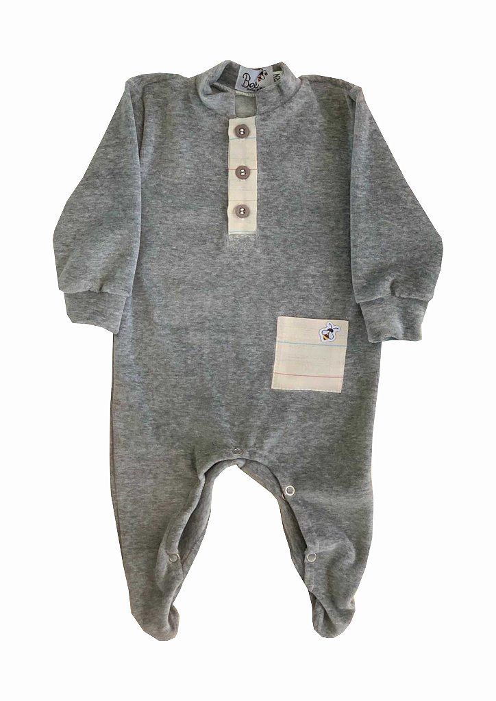 Macacão em plush com detalhes em algodão - Bee Baby & Kids • Roupas  Infantis feitas com carinho e qualidade