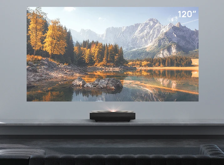Projetor laser 4K Aura 2400 lumens com som Harman Kardon - VTR Imports