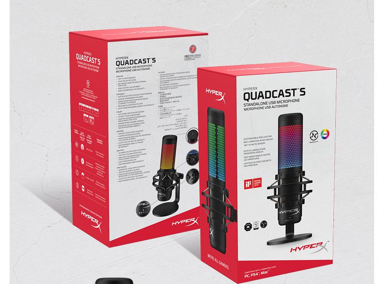 PRONTA ENTREGA) Microfone HyperX Condensador Quadcast S RGB - VTR