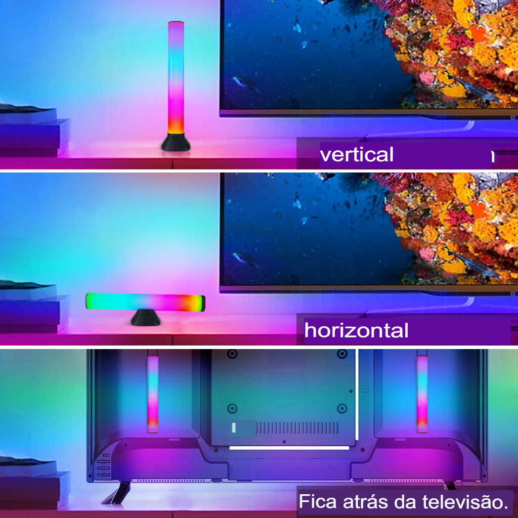 Rgb barra de luz jogos luz ambiente bluetooth tv backlight efeito led com  sincronização música para