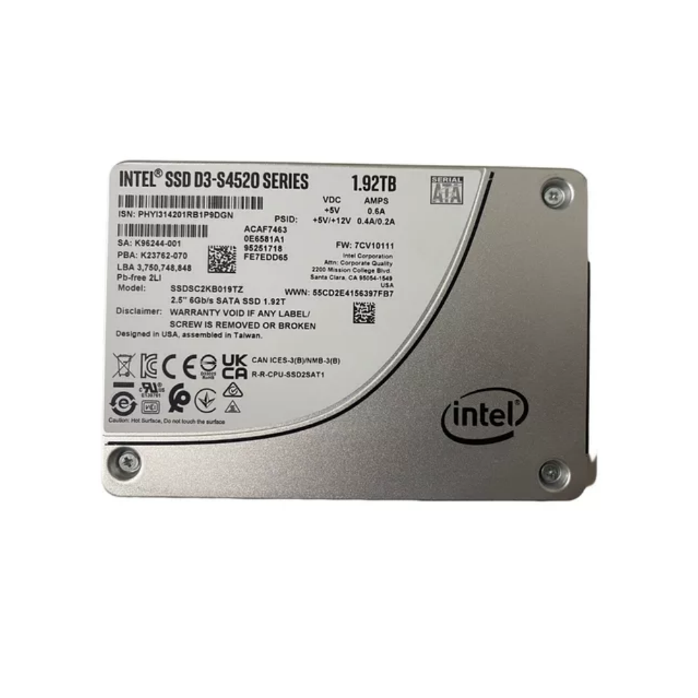 Ssd 1.92Tb Sata 2.5 D3-S4520 - SSDSC2KB019TZ01 - Memorias Online