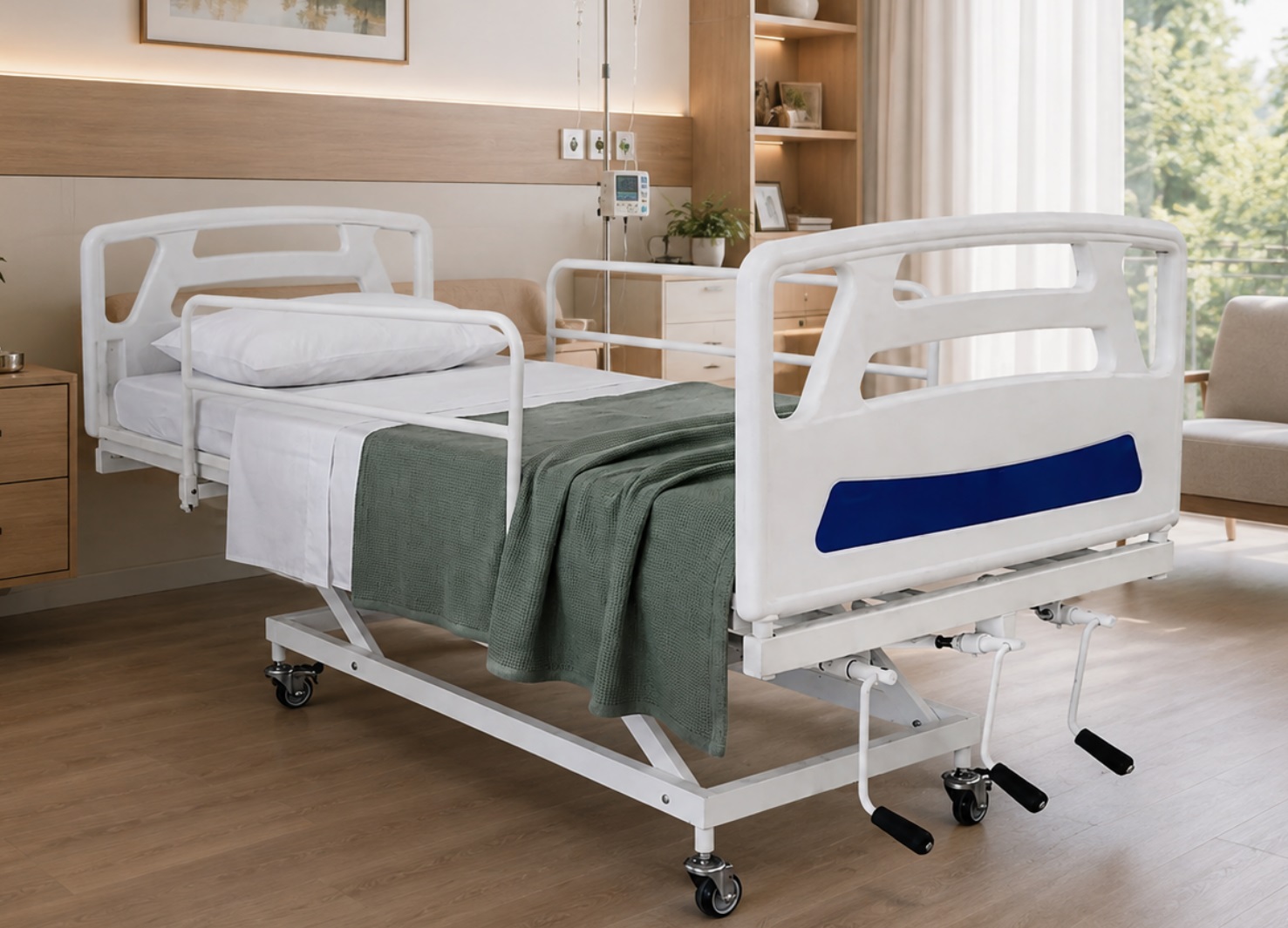 Cama Hospitalar Manual 3 Manivelas Semi Luxo