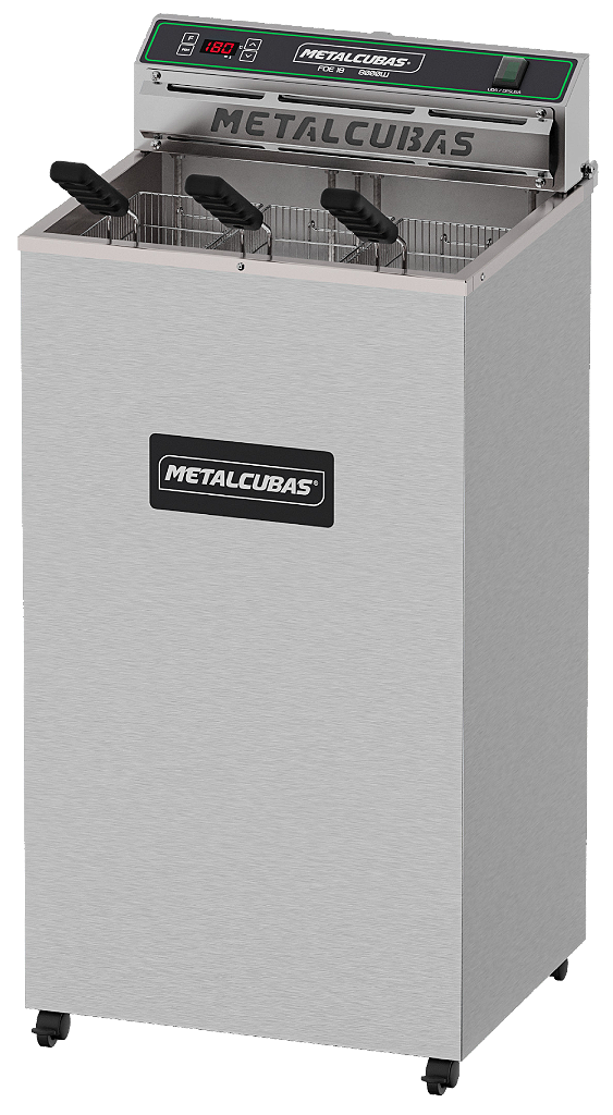 Fritadeira Elétrica Zona Fria de Óleo 18 Litros 8.000w METALCUBAS