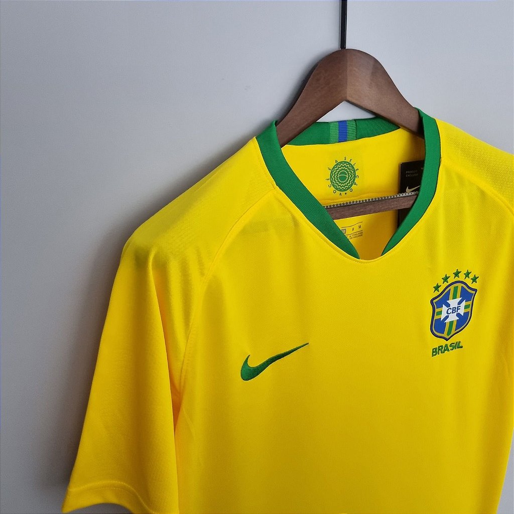 Camisa do Brasil Amarela Seleção Brasileira Nike 2018 SN Torcedor -  CHUTEIRAS MEIA ANTIDERRAPANTE CAMISA DE TIME